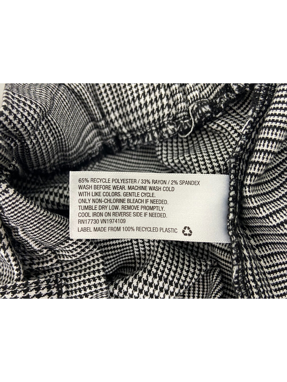 Art Class Women Large Houndstooth Plaid Pants Wide Leg Elastic Waist Tie Belt - Picture 9 of 9